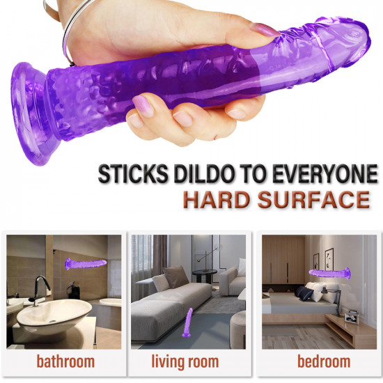 8 inch small straight purple dildo