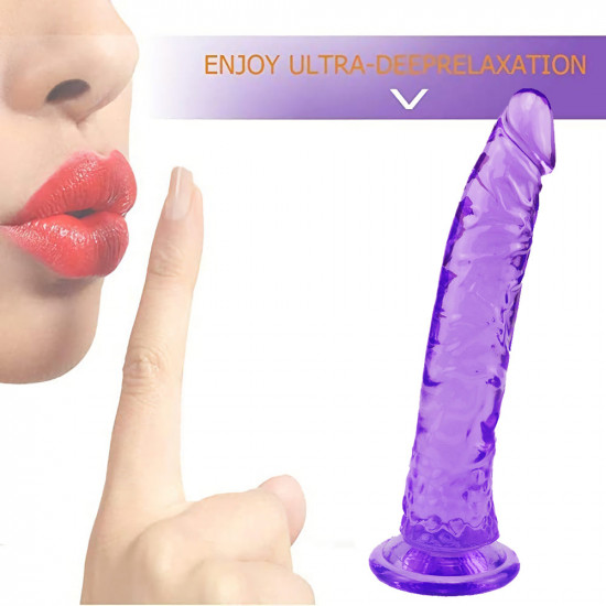 8 inch small straight purple dildo