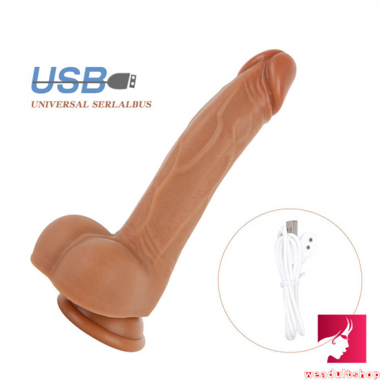 8.3in heating 7 vibrating worming 5 revolving dildo soft toy