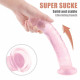 pink transparent realistic big dildo