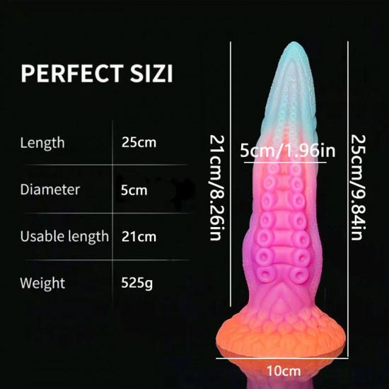 9.84inch luminous octopus tentacle dildo