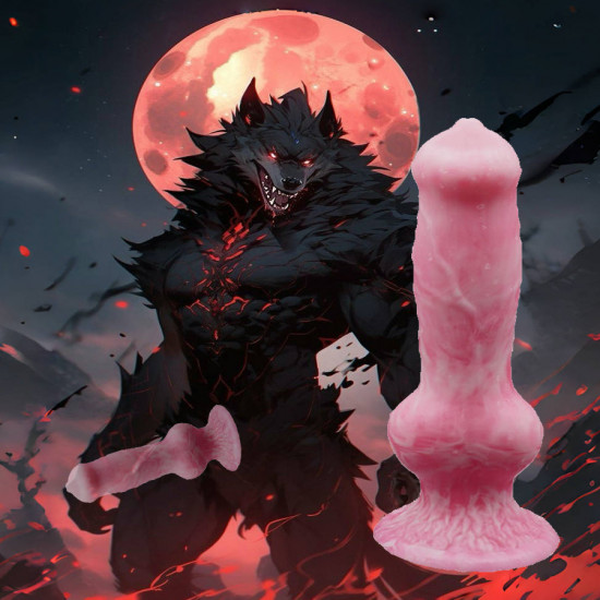 9 inch werewolf knotted dildo