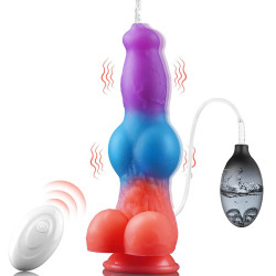 remote controlled vibrating squirting dildo