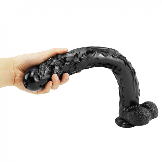 16 inch black anal suction cup dildo