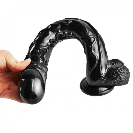 16 inch black anal suction cup dildo