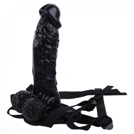 black 12 inch huge strap on dildo