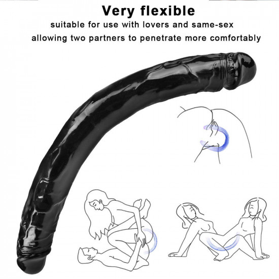 black double dildo 15 inch long sex toy