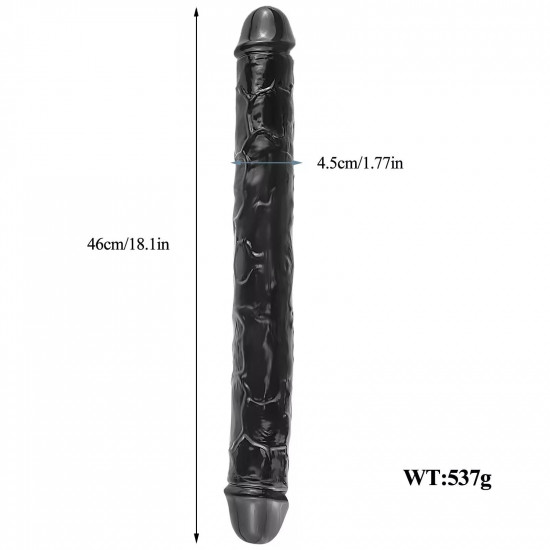 black double head 18 inch dildo