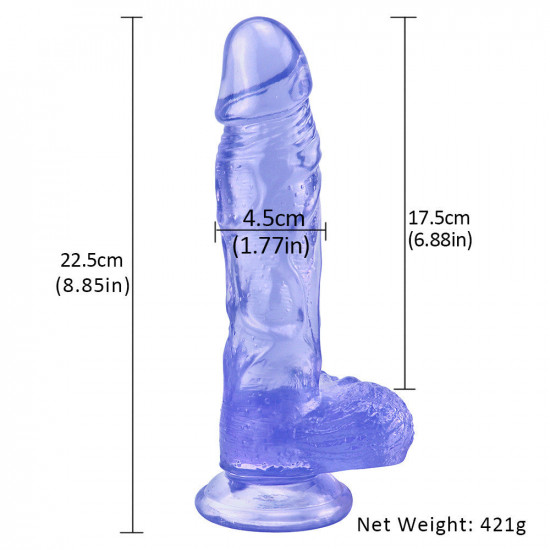 blue dildo jelly realistic suction cup