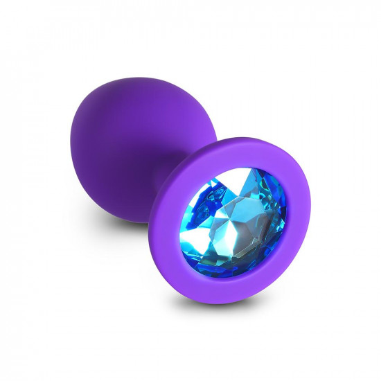 blue gem purple silicone butt plug