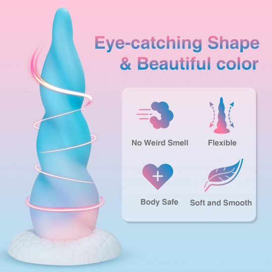 blue unicorn suction cup dildo