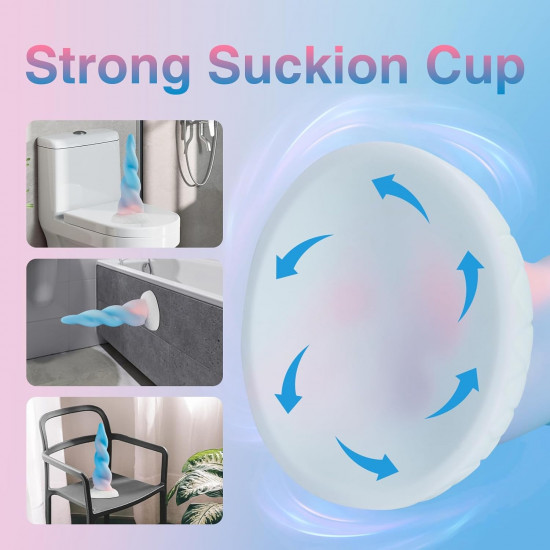 blue unicorn suction cup dildo