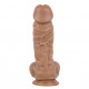 brown curved silicone realistic dildo