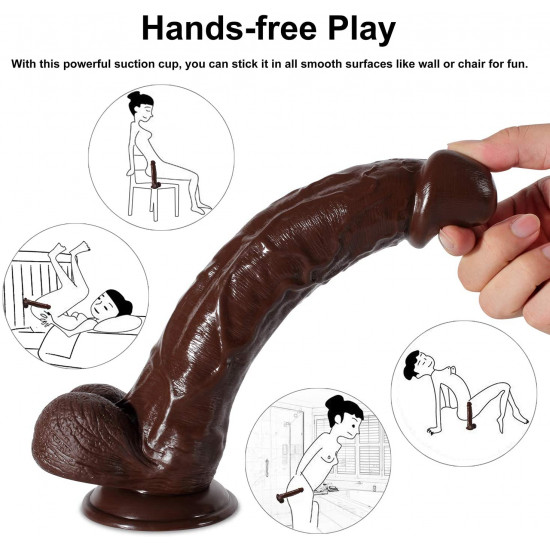 brown dildo g spot realistic lifelike