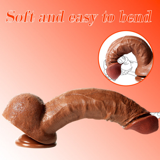 brown soft 12 inch realistic dildo