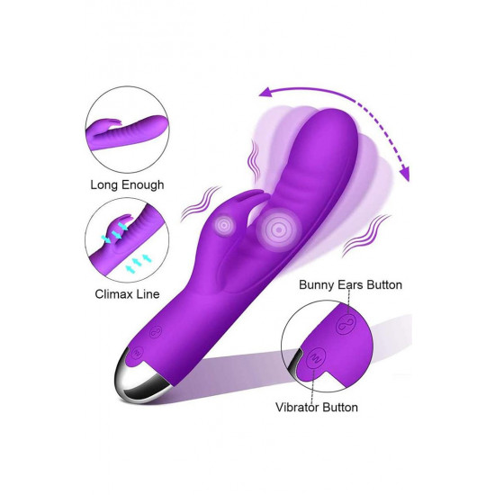 bunny dildo purple vibrator silicone sex toy