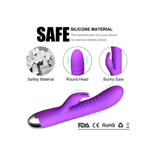 bunny dildo purple vibrator silicone sex toy