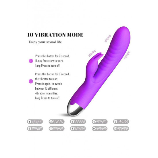 bunny dildo purple vibrator silicone sex toy