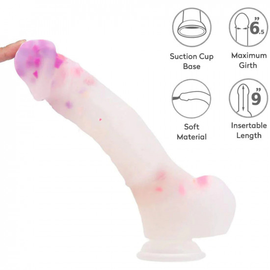 confetti dildo clear silicone sex toy