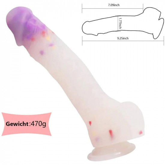 confetti dildo clear silicone sex toy