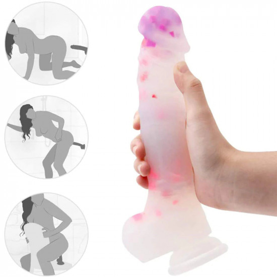 confetti dildo clear silicone sex toy