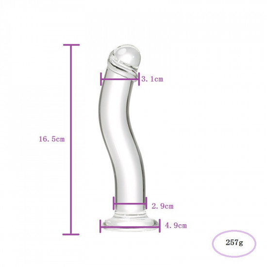 curved glass dildo 6 inch anal toy