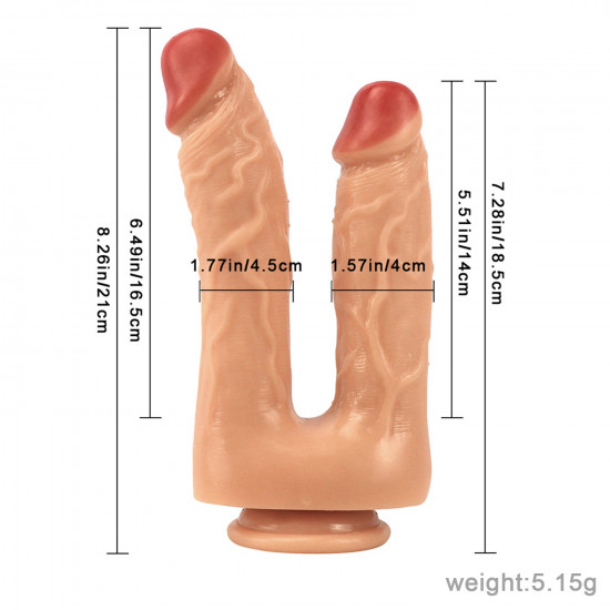 double dick dildo anal silicone