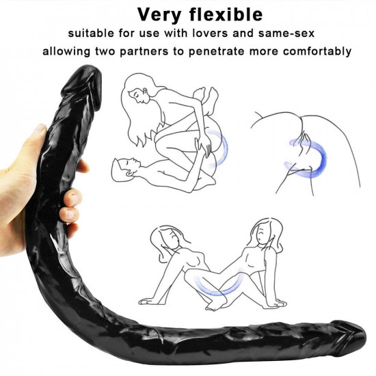 double head 22 inch black dildo