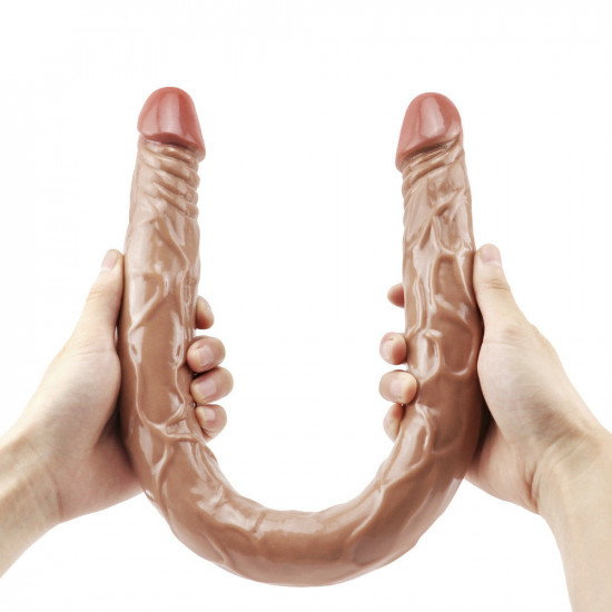 double head 22 inch brown dildo