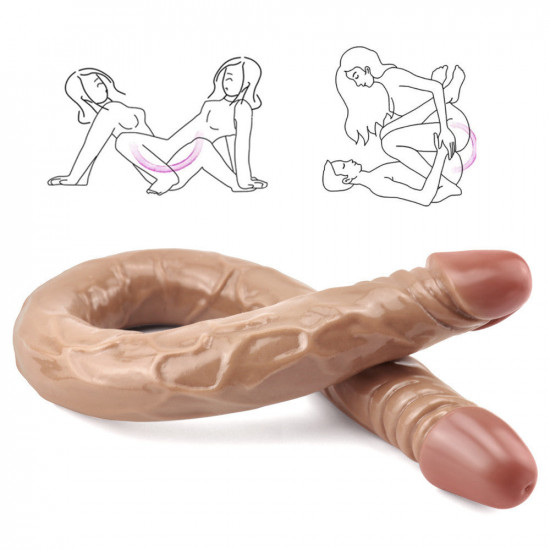 double head 22 inch brown dildo