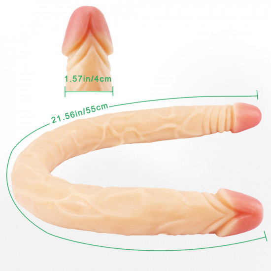 double head 22 inch flesh color dildo