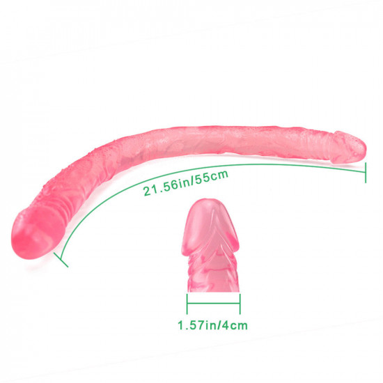 double head 22 inch pink dildo