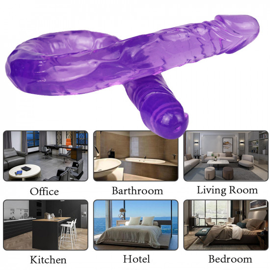 double head 22 inch purple dildo