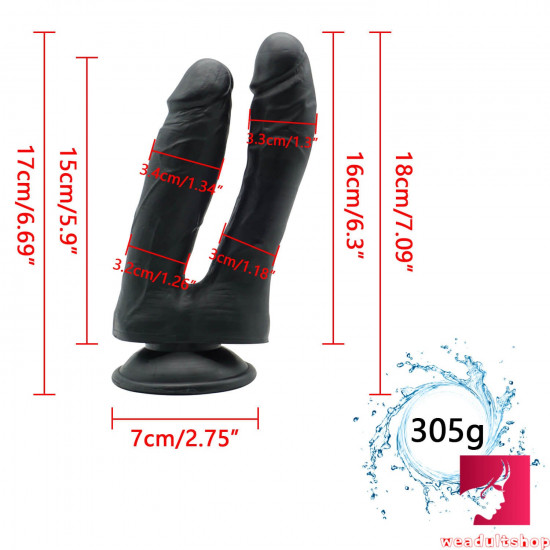 double headed black dildo with sucker young anal sex toy