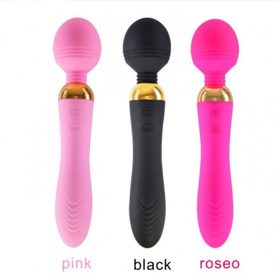 double head magnetic charging strong vibrator with lighting button