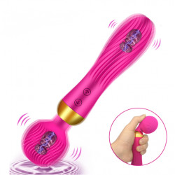 double head magnetic charging wand vibrator for couples