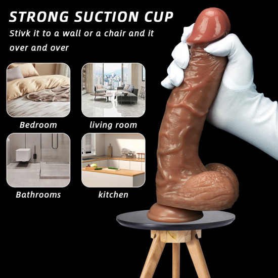 dual density dildo silicone realistic 10 inch