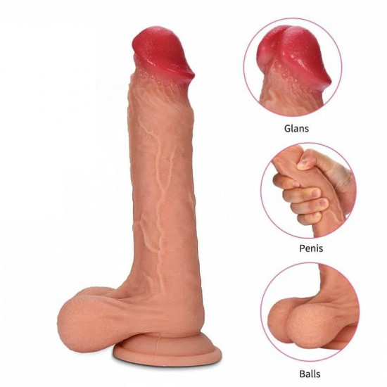 dual density silicone suction cup realistic dildo