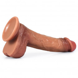 elastic testicles 9 inch slim realistic dildo