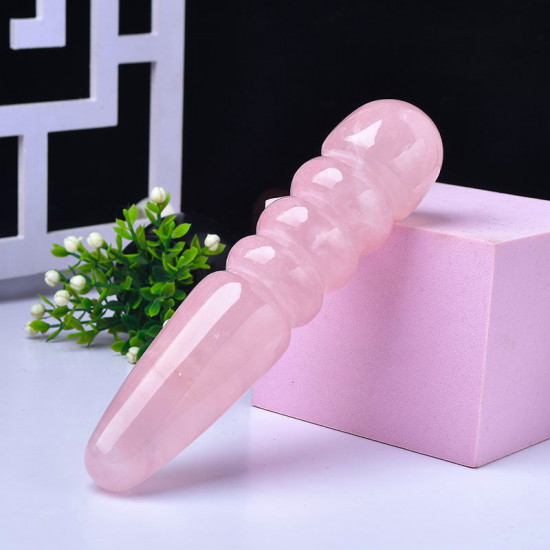 four ring pink crystal dildo