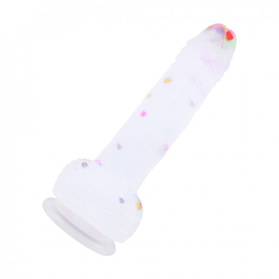 frosted confetti 7 inch silicone dildo