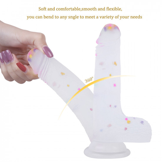 frosted confetti 7 inch silicone dildo