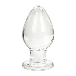 transparent wide glass dildo anal butt plug stimulation sex toy