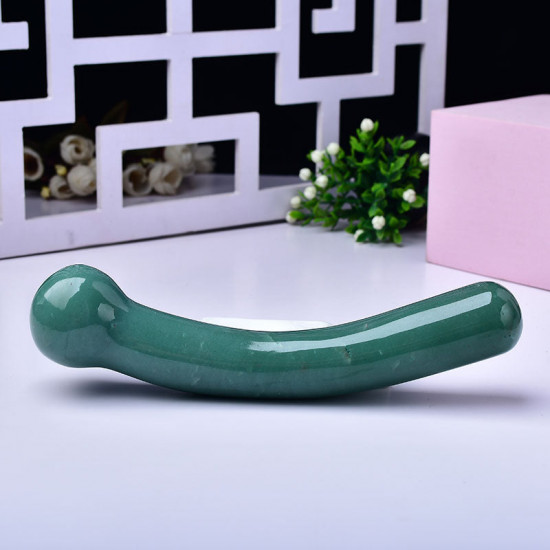 green aventurine curve crystal dildo