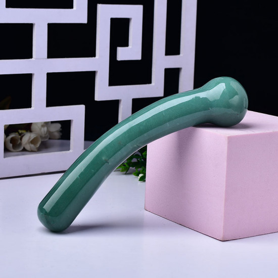 green aventurine curve crystal dildo