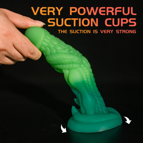 green simulation dragon silicone dildo