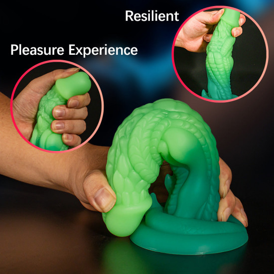 green simulation dragon silicone dildo