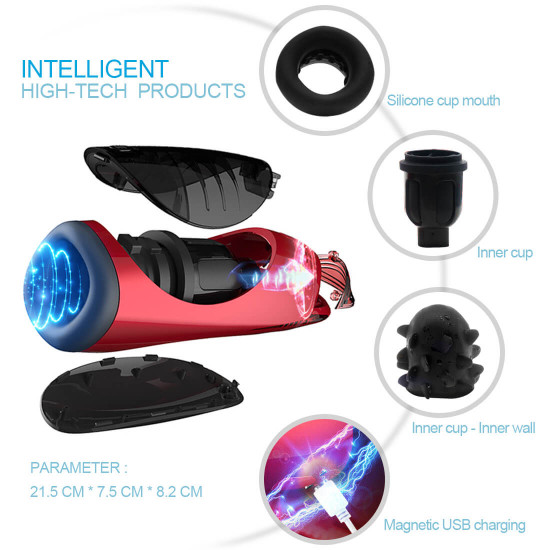 high speed rotation intelligent voice masturbator 4d oral sucker toy