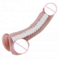 karl - realistic curved silicone suction cup dildo 8 inch