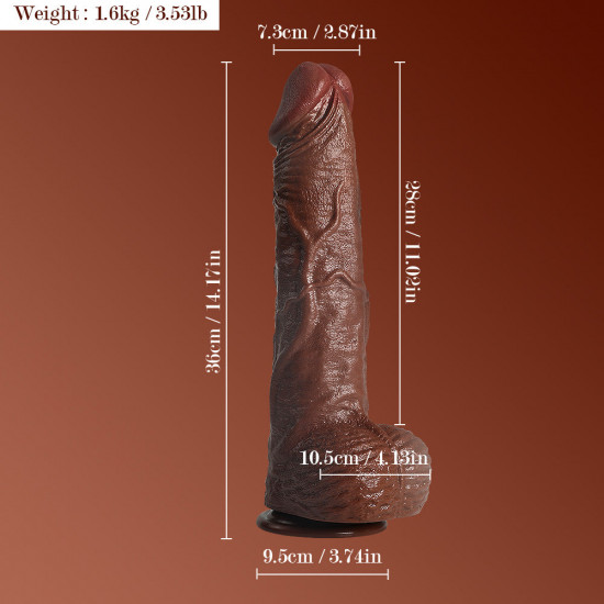 king cock dildos 14 inch brown